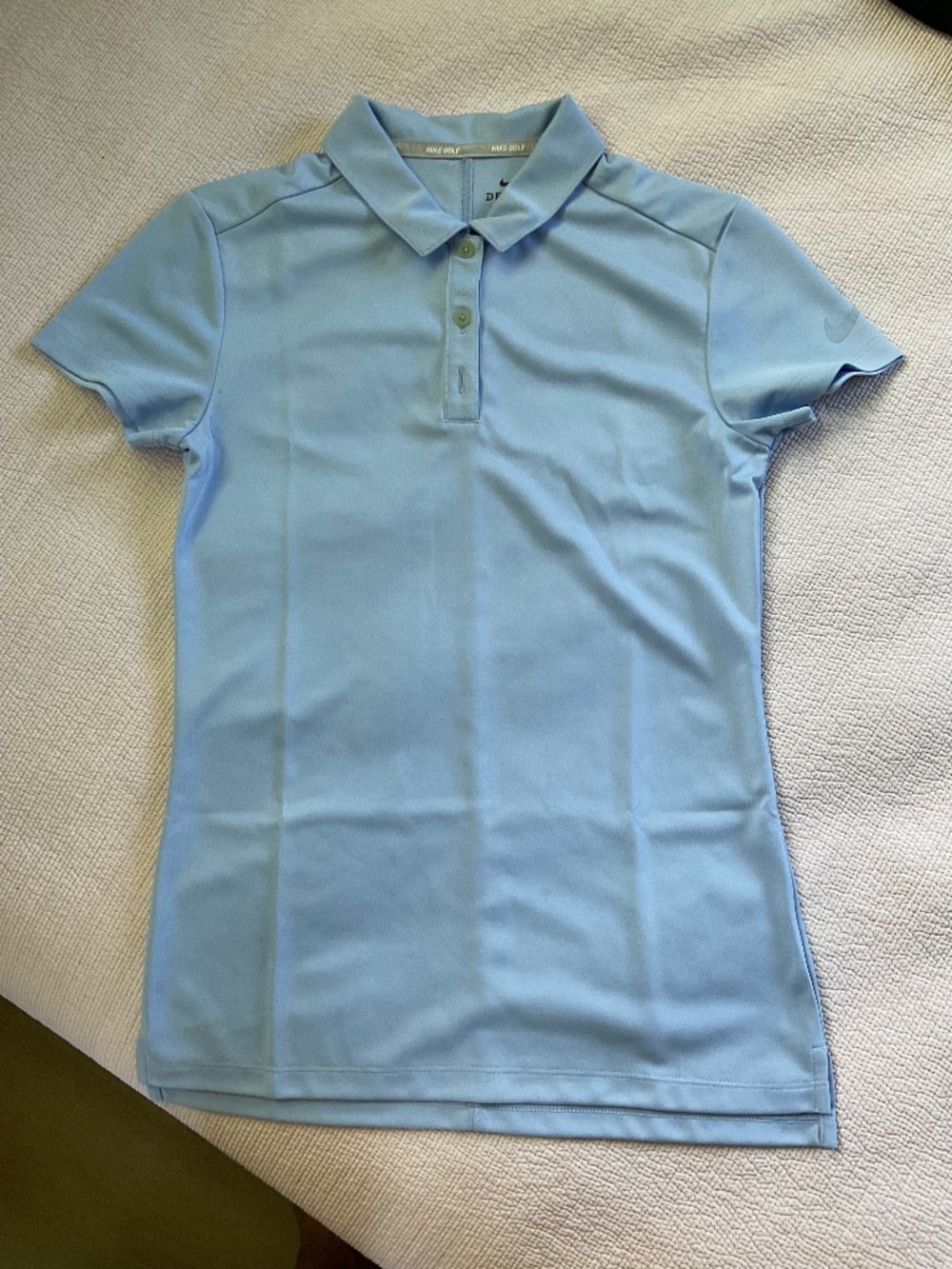 Nike dri-fit golf polo in light blue in size XS.